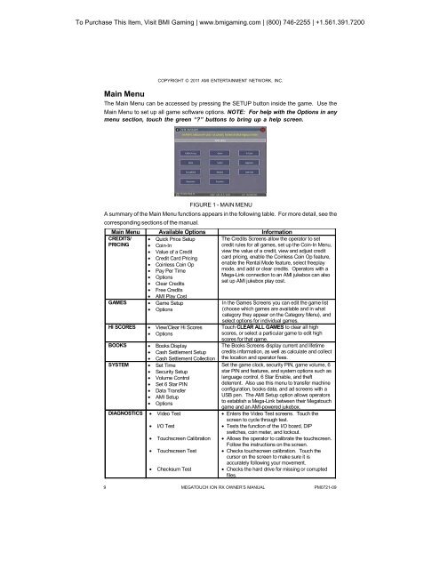 Megatouch Ion RX Service Manual - BMI Gaming