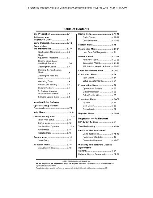 Megatouch Ion RX Service Manual - BMI Gaming