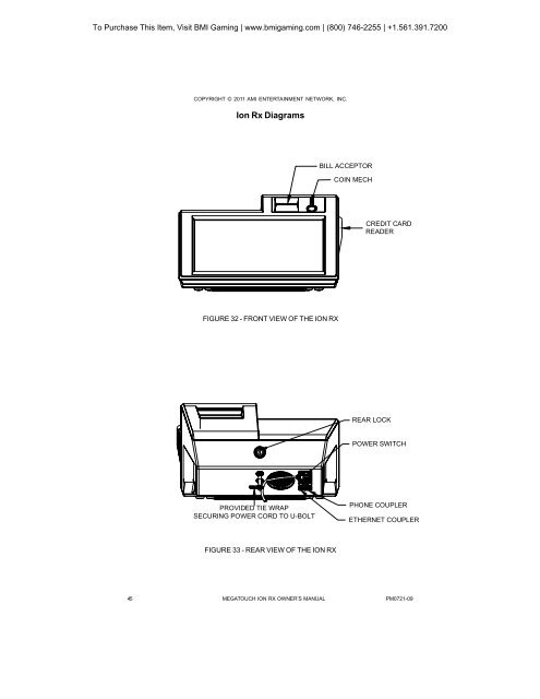 Megatouch Ion RX Service Manual - BMI Gaming