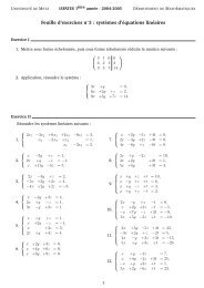 feuille d'exercices sur les systÃ¨me linÃ©aires