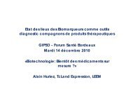 Etat des lieux des Biomarqueurs comme outils diagnostic ... - GIPSO