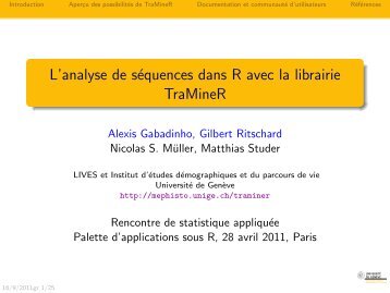 L'analyse de séquences dans R avec la librairie TraMineR