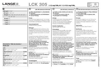 LCK 305 1-12 mg/l NH4-N / 1.3-15.0 mg/l NH4 - LUIW