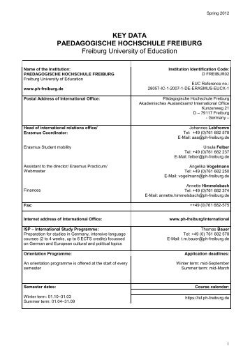 key data paedagogische hochschule freiburg