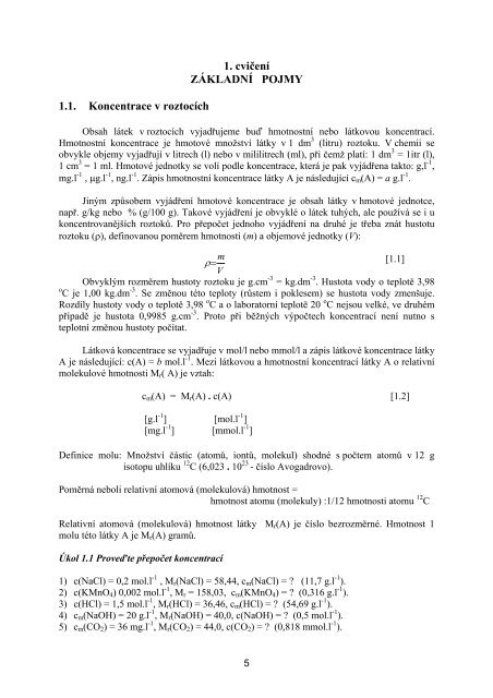 CHEMIE A TECHNOLOGIE VODY LaboratornÃƒÂ­ cviÃ„ÂenÃƒÂ­