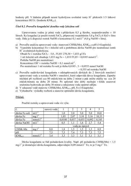 CHEMIE A TECHNOLOGIE VODY LaboratornÃƒÂ­ cviÃ„ÂenÃƒÂ­