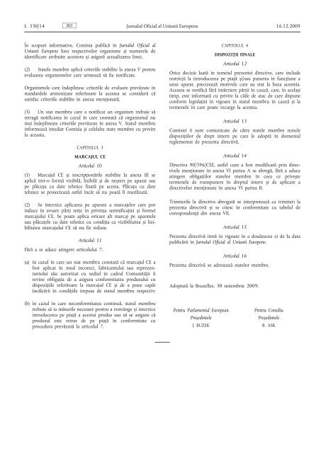 Directiva 2009/142/CE a Parlamentului European Èi a ... - EUR-Lex