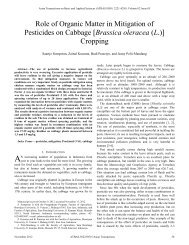 Role of Organic Matter in Mitigation of Pesticides on Cabbage ...