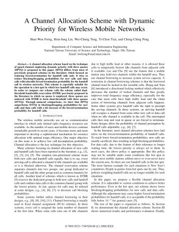 A Channel Allocation Scheme with Dynamic Priority for Wireless ...