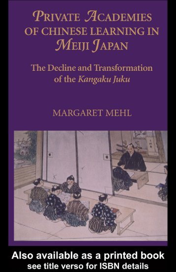 Private Academies of Chinese Learning in Meiji Japan: The Decline ...