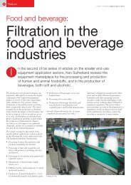 Food and beverage: Filtration in the food and beverage industries