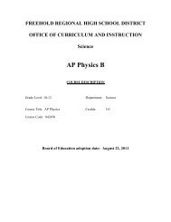 AP Physics B - Freehold Regional High School District