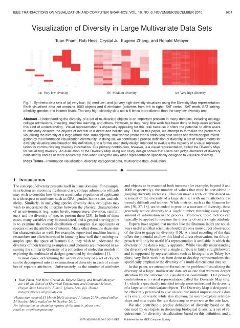 Visualization of Diversity in Large Multivariate Data Sets