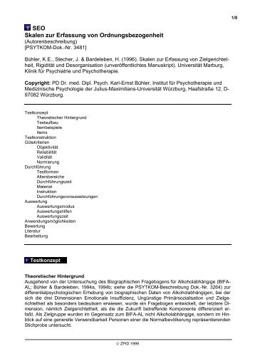 SEO Skalen zur Erfassung von Ordnungsbezogenheit - ZPID