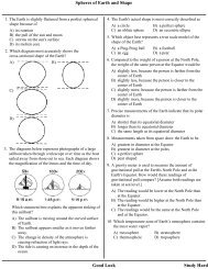 Shape and Spheres of Earth Review Practice