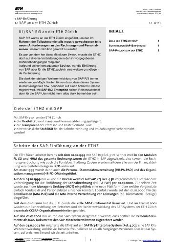 SAP an der ETH ZÃƒÂ¼rich
