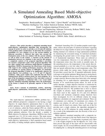 A Simulated Annealing Based Multi-objective Optimization Algorithm ...