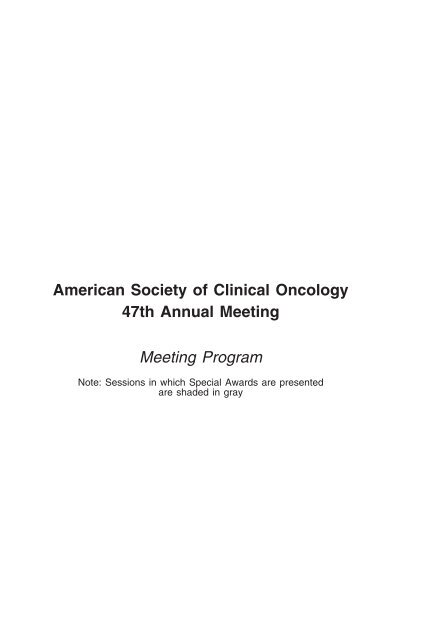 American Society Of Clinical Oncology 47th Annual Abcsg