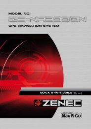 GPS NAVIGATION SYSTEM MODEL NO: - Zenec