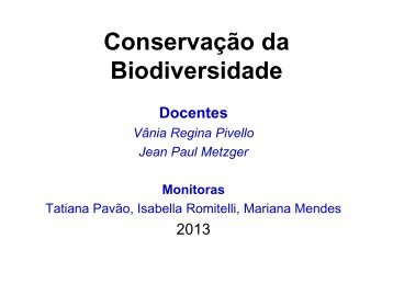 Aula 1 - Ecologia - USP