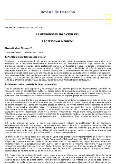 responsabilidad civil del medico - Consejo de Defensa del Estado