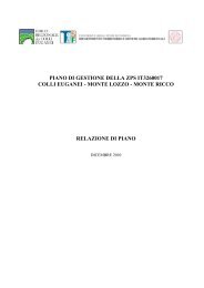 Relazione del Piano Gestione - Parco Regionale dei Colli Euganei