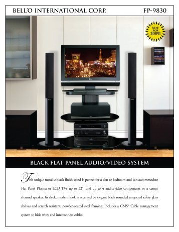 bell'o international corp. fp-9830 black flat panel audio/video system