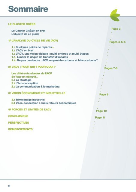 Analyse du Cycle de Vie - Cluster CREER