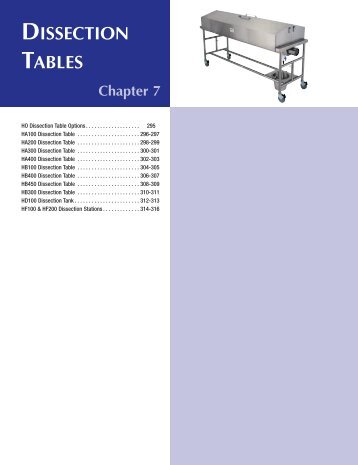 DISSECTION TABLES - Mopec