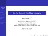 On the Bennett-Hoeffding inequality - Mathematical Sciences ...