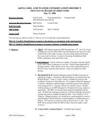 KONA SOIL AND WATER CONSERVATION DISTRICT