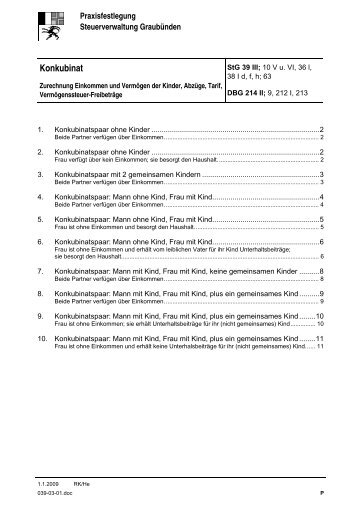 Konkubinat - Kantonale Steuerverwaltung Graubünden