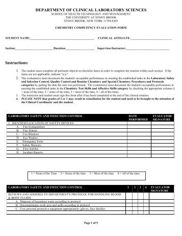 Chemistry Evaluation Form (pdf) - School of Health, Technology ...