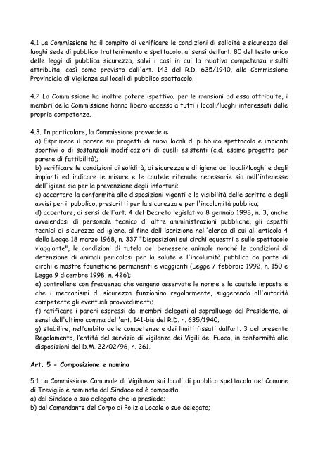 regolamento sul funzionamento commissione comunale di vigilanza ...