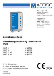 Betriebsanleitung Wassermangelsicherung (elektronisch) - Wekonn