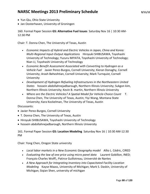 NARSC Meetings 2013 Preliminary Schedule - North American ...