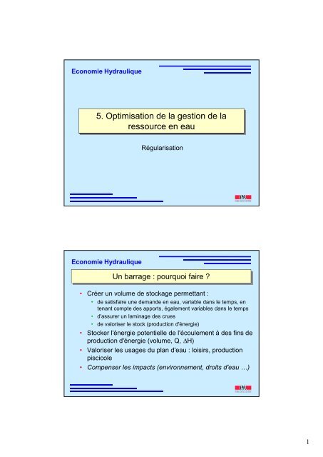 5. Optimisation de la gestion de la ressource en eau