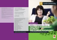 clinical psychology - Health Sciences - Curtin University