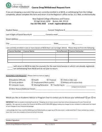 Withdrawal form