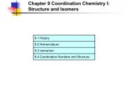 Chapter 9 Coordination Chemistry I: Structure and Isomers