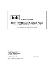 REM-400 Remote Control Panel - Broadcast Devices, Inc.