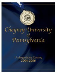 Undergraduate catalog - Cheyney University of Pennsylvania