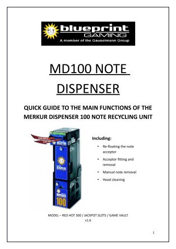 MD100 NOTE DISPENSER - Blueprint Gaming