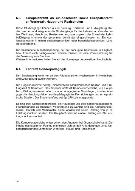 Anhang 1: Zweitstudium - Pädagogische Hochschule Weingarten