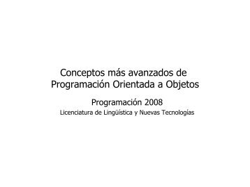 Conceptos mÃ¡s avanzados de ProgramaciÃ³n Orientada a Objetos