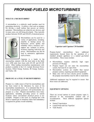 PROPANE-FUELED MICROTURBINES