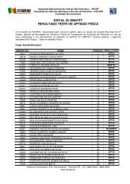 edital 20 gmatft resultado teste de aptidÃ£o fÃ­sica - Facape