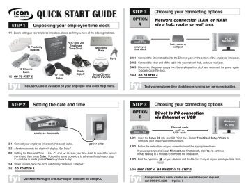 Download RTC1000 Quick Start Guide - Time Clocks