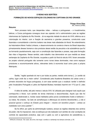 O REINO NOS SERTÃES - CERES CaicÃ³ - UFRN