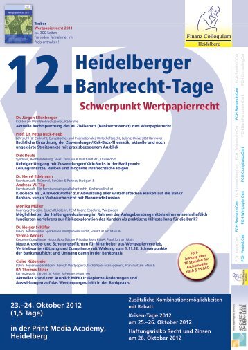 12. Heidelberger Bankrecht-Tage - TILP Rechtsanwälte
